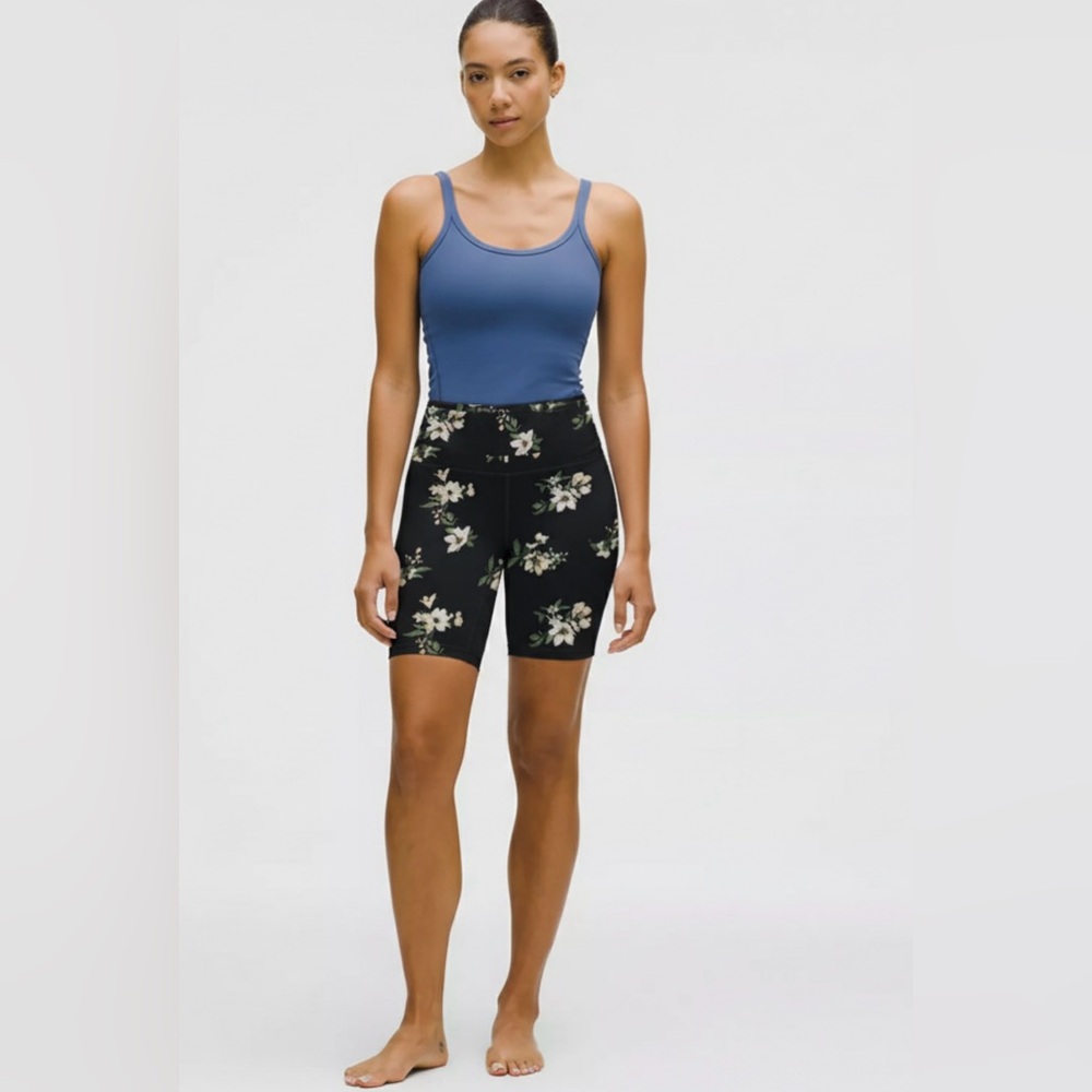 Black w flowers bike shorts